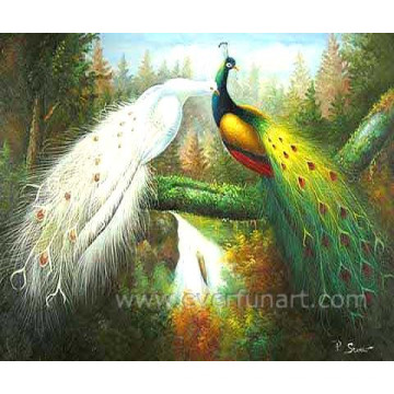 Pintura pintada a mano del pavo real del animal